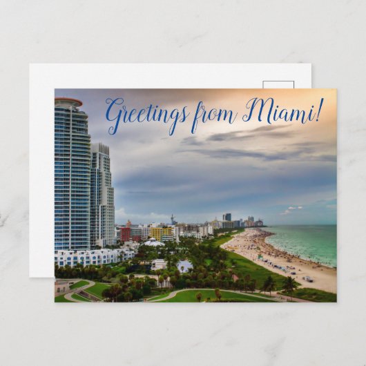 Greetings from Miami! Postcard Postkarte (Vorne/Hinten)