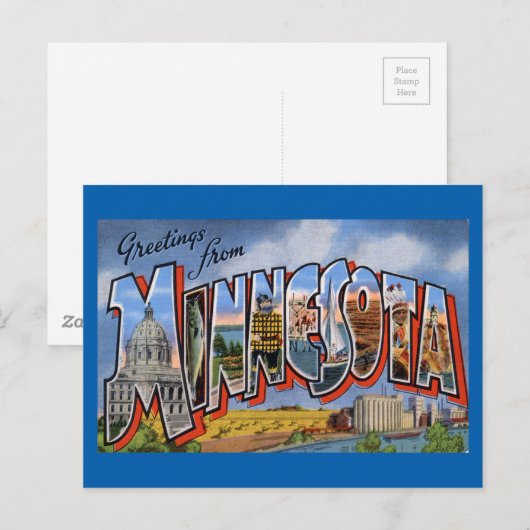 Greetings From Minnesota Postkarte (Vorne/Hinten)