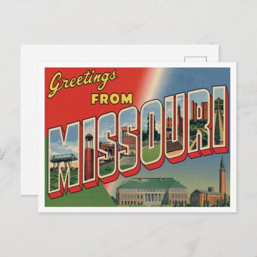 Greetings from Missouri Postkarte (Vorne/Hinten)