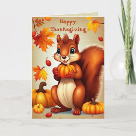 Greetings From Mr. Squirrel Thanksgiving Card Feiertagskarte