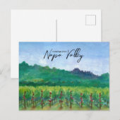 Greetings From Napa Valley Vineyard Red Roses  Postkarte (Vorne/Hinten)