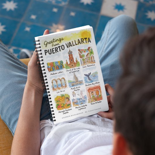 Greetings from Puerto Vallarta | Watercolor Travel Notizblock