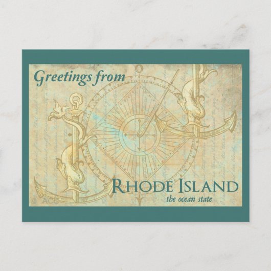 Greetings from Rhode Island the ocean state Postkarte (Vorderseite)
