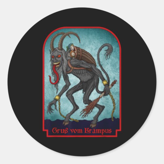 Greetings From Ss Vom Krampus Christmas Festive Ho Runder Aufkleber (Vorderseite)