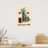 Greetings from the UK British Landmarks Travel Poster (Küche)