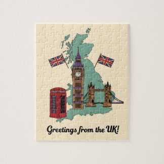 Greetings from the UK British Landmarks Travel Puzzle
