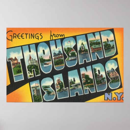 Greetings from Thousand Islands, New York Poster (Vorne)