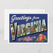 Greetings from Virginia Postkarte (Vorne/Hinten)