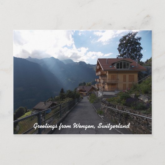 Greetings from Wengen Switzerland 1 Postkarte (Vorderseite)