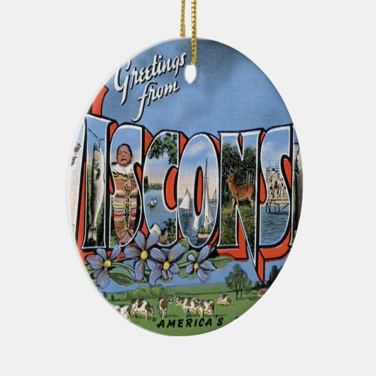 Greetings From Wisconsin Keramik Ornament (Rechts)