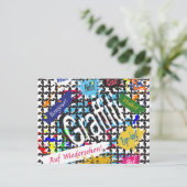 Greetings Graffiti Feiertagspostkarte (Stehend Vorderseite)