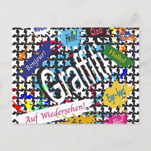 Greetings Graffiti Feiertagspostkarte (Vorderseite)