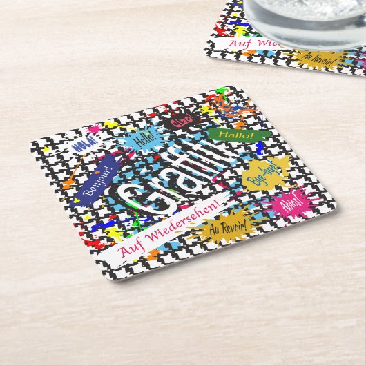 Greetings Graffiti Rechteckiger Pappuntersetzer (angewinkelt)