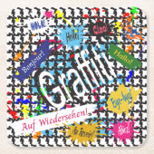 Greetings Graffiti Rechteckiger Pappuntersetzer (Vorderseite)