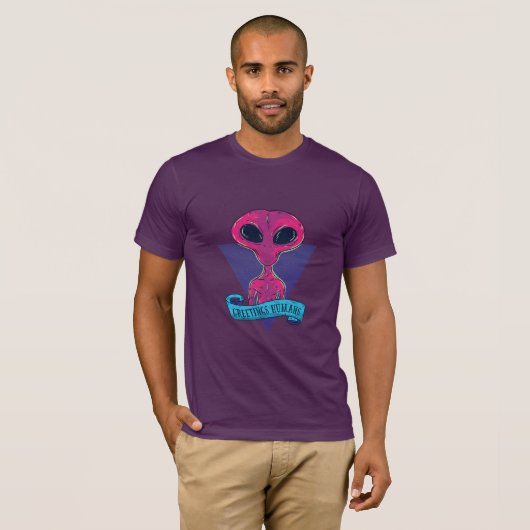 Greetings Humans Alien T-Shirt (Vorne ganz)