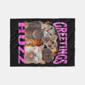 Greetings Huzz Funny Cat Meme Bootleg Graphic Men Fleecedecke (Vorderseite (Horizontal))