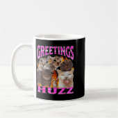 Greetings Huzz Funny Cat Meme Bootleg Graphic Men Kaffeetasse (Links)