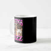Greetings Huzz Funny Cat Meme Bootleg Graphic Men Kaffeetasse (Vorderseite Links)