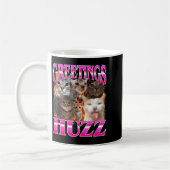 Greetings Huzz Funny Cat Meme Bootleg Graphic Men Kaffeetasse (Links)