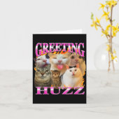 Greetings Huzz Funny Cat Meme Bootleg Graphic Men Karte (Gelbe Blume)