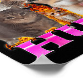 Greetings Huzz Funny Cat Meme Bootleg Graphic Men Poster (Ecke)