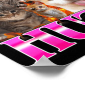 Greetings Huzz Funny Cat Meme Bootleg Graphic Men  Poster (Ecke)