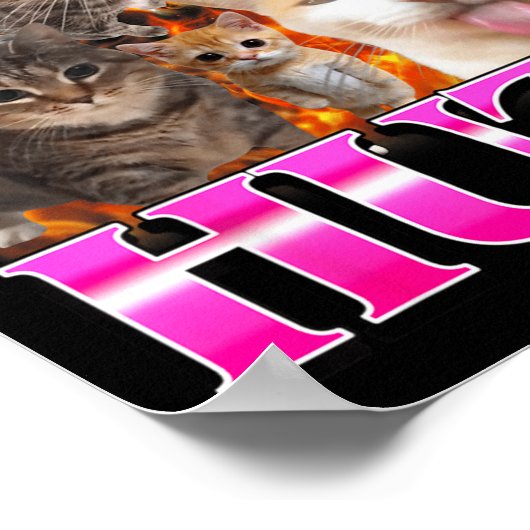Greetings Huzz Funny Cat Meme Bootleg Graphic Men  Poster (Ecke)