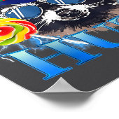 Greetings Huzz Raccoon Meme Chaos Humor Vibes  Poster (Ecke)