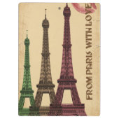Greetings Paris Frankreich Klemmbrett (Rückseite)