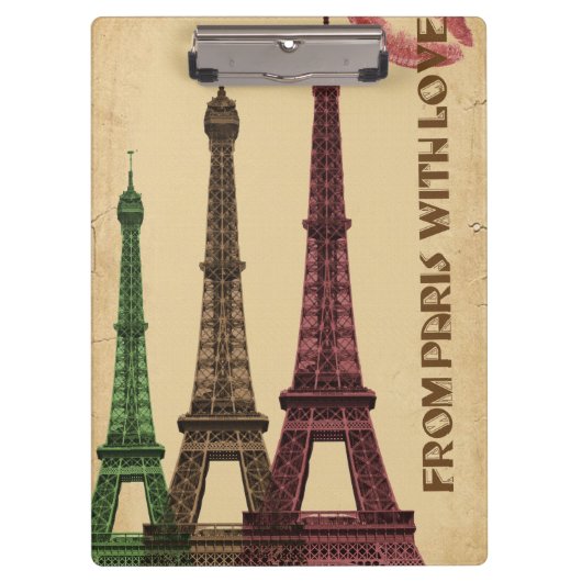 Greetings Paris Frankreich Klemmbrett (Vorderseite)