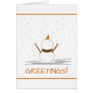 GREETINGS Snow and Snowman Card