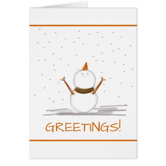 GREETINGS Snow and Snowman Card (Vorne)