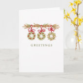 Greetings Three Wreaths Branch Holiday Blank Card Karte (Gelbe Blume)