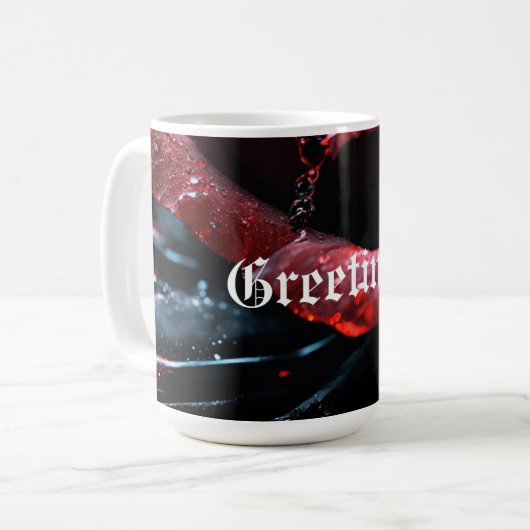 #GreetingsRoseMug Kaffeetasse (Vorderseite Links)