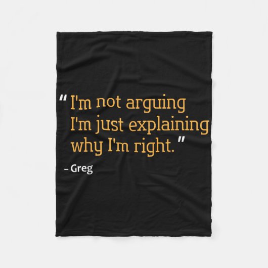 Greg Gift Quote Funny Geburtstag Personalisierter Fleecedecke (Vorderseite)
