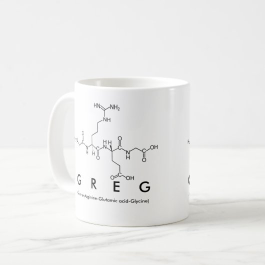 Greg-Peptidnamen-Tasse Kaffeetasse (Vorderseite Links)