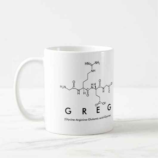 Greg-Peptidnamen-Tasse Kaffeetasse (Links)