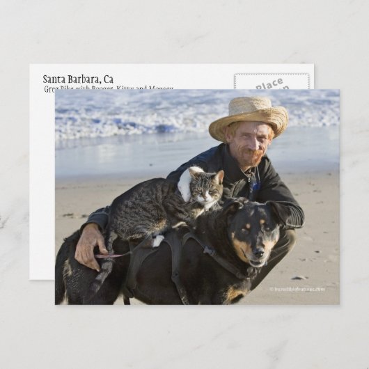 Greg Pike mit Booger, Kitty und Mousey Postkarte (Vorne/Hinten)