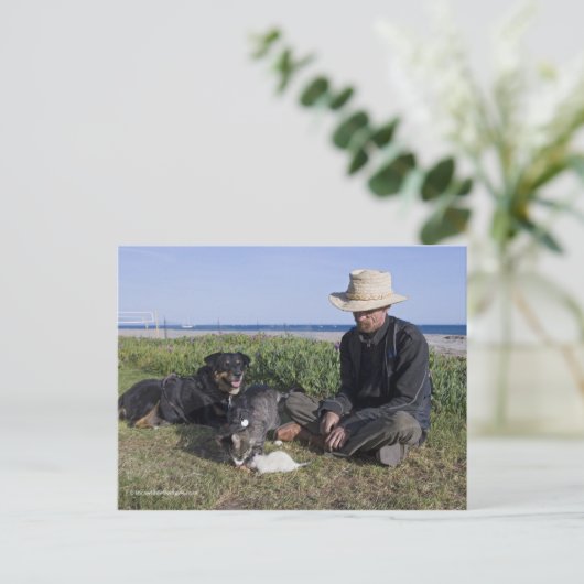 Greg Pike mit Booger, Kitty und Mousey Postkarte (Stehend Vorderseite)