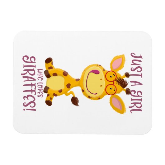 Gregor Giraffe - Nur ein Mädchen, das Giraffen Lie Magnet (Horizontal)
