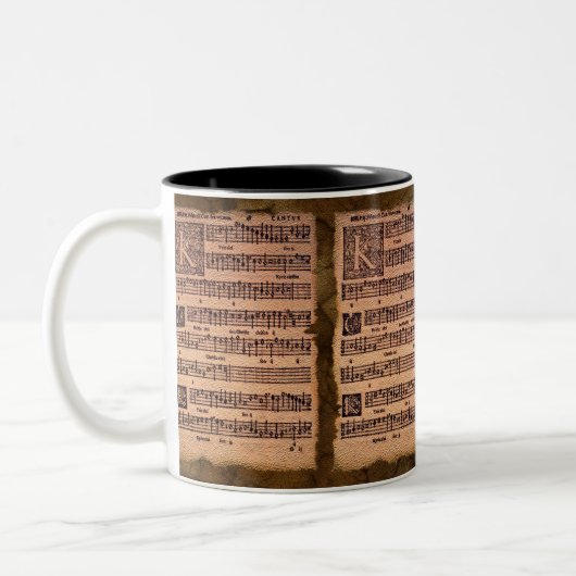 Gregorian Chant Music Sheet Drinks Tasse (Links)