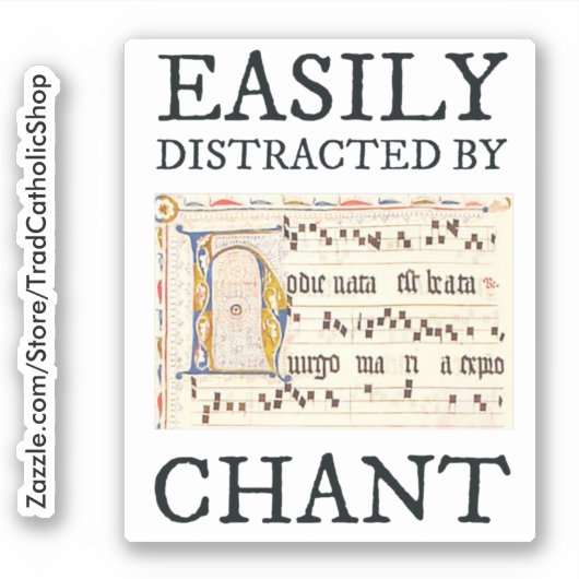 Gregorian Chant Sticker Katholische klassische Mus (Vorderseite)