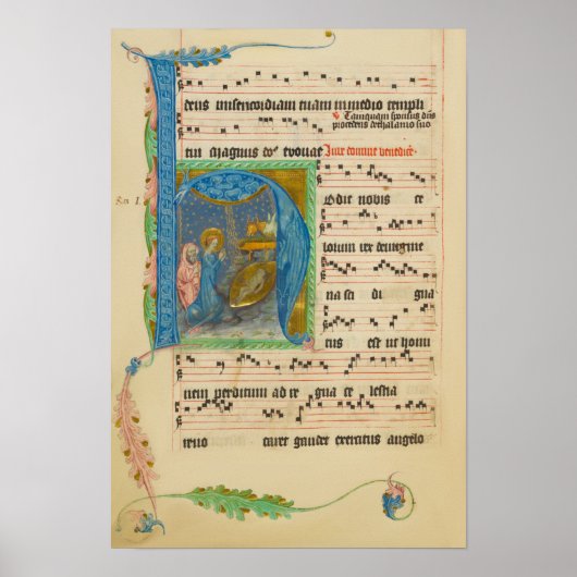 Gregorian Chant Weihnachtsmanuskript Poster (Vorne)