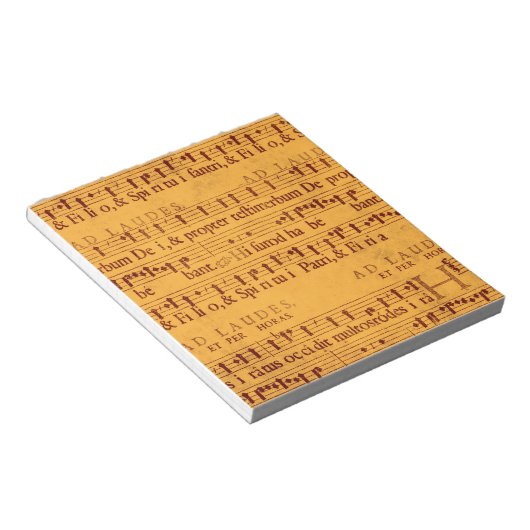 Gregorianische Gesangsmusik Notizblock (angewinkelt)