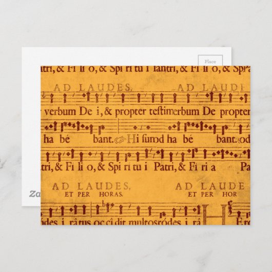 Gregorianische Gesangsmusik Postkarte (Vorne/Hinten)