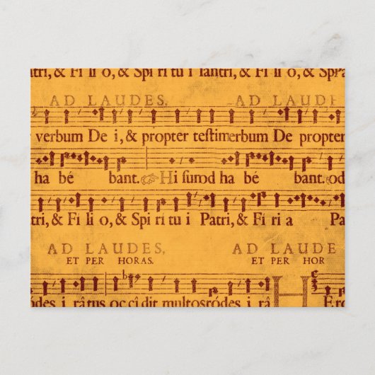 Gregorianische Gesangsmusik Postkarte (Vorderseite)