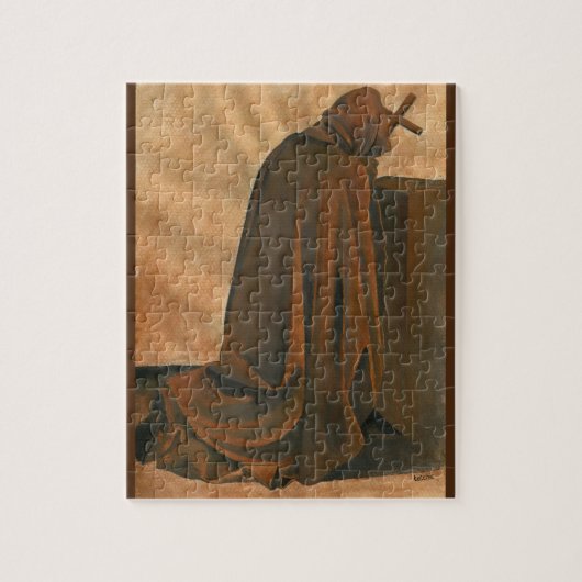 Gregorianische Mönche im Gebet mit gehobenem Casso Puzzle (Vertikal)