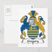 Gregory Familienwappen Postkarte (Vorne/Hinten)