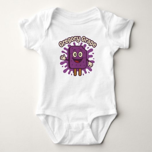 Gregory Grape Bodysuit Baby Strampler (Vorderseite)