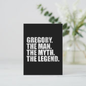 Gregory Name, Gregory Der Mann Der Mythos Die Lege Postkarte (Stehend Vorderseite)